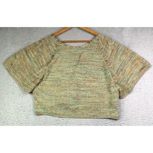 Anthropologie Sweater Womens Size XSmall  Knit Pullover Plunge Back Multicolor